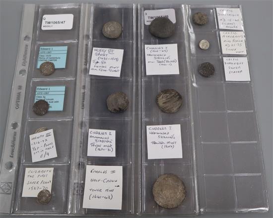 A small collection of English hammered silver coins